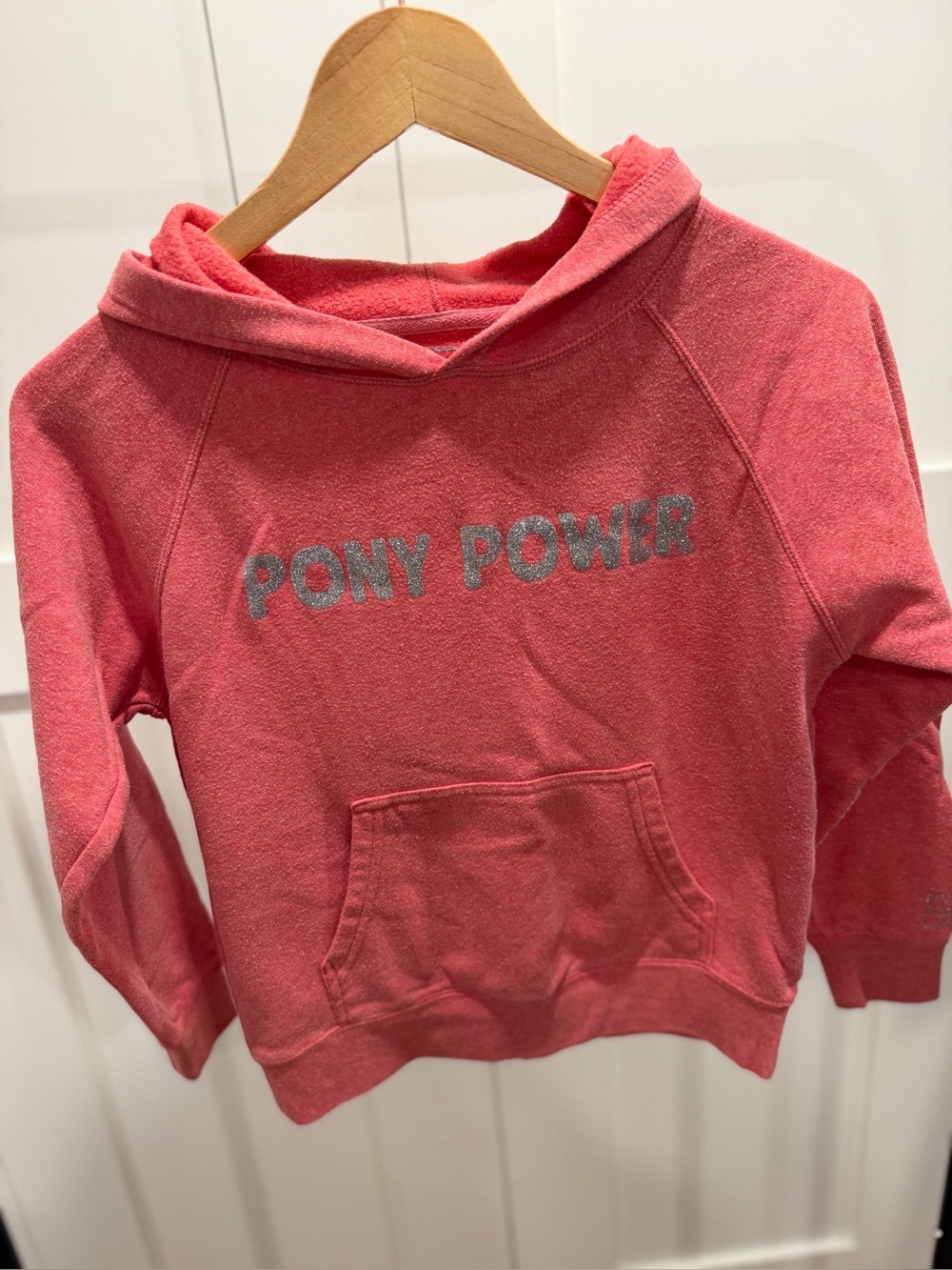 Girls' Pink 'Pony Power' Pullover Hoodie
